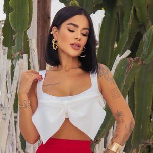 BOW KNIT CROP TOP